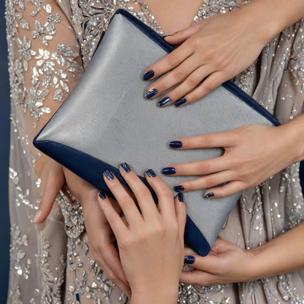 Jakie paznokcie wybrać do granatowej sukienki?