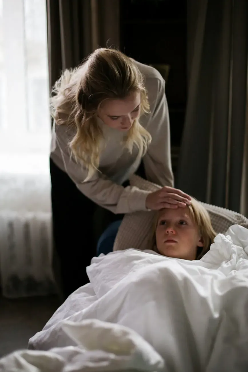 chore dziecko z mamą